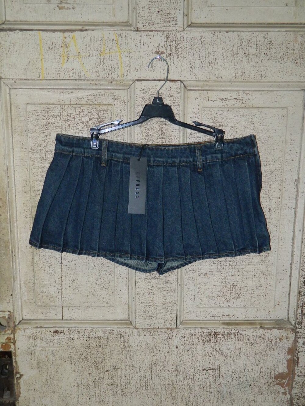 Lioness Rider Mini Skort | Indigo Blue Denim Size L (V-6)